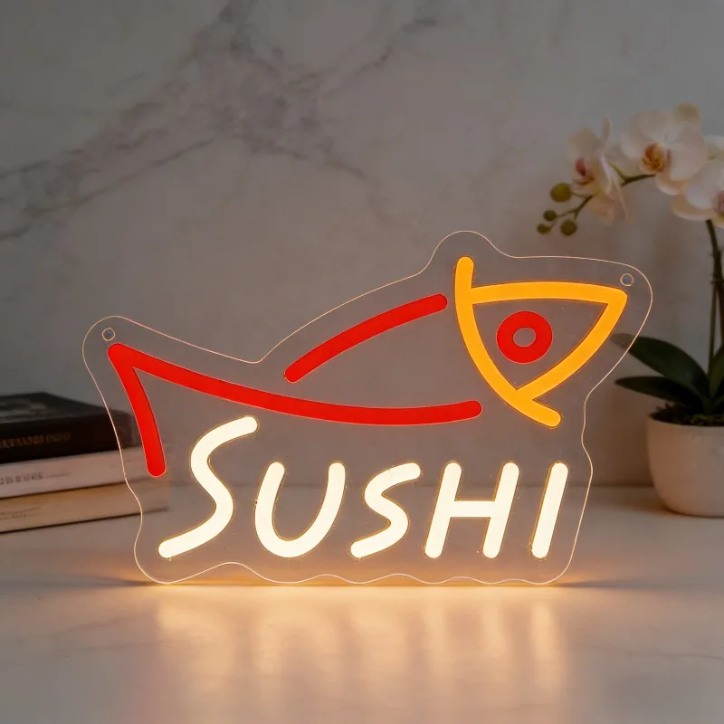 Commercial Kitchen Japanese - Neonowy znak LED w kształcie ryby