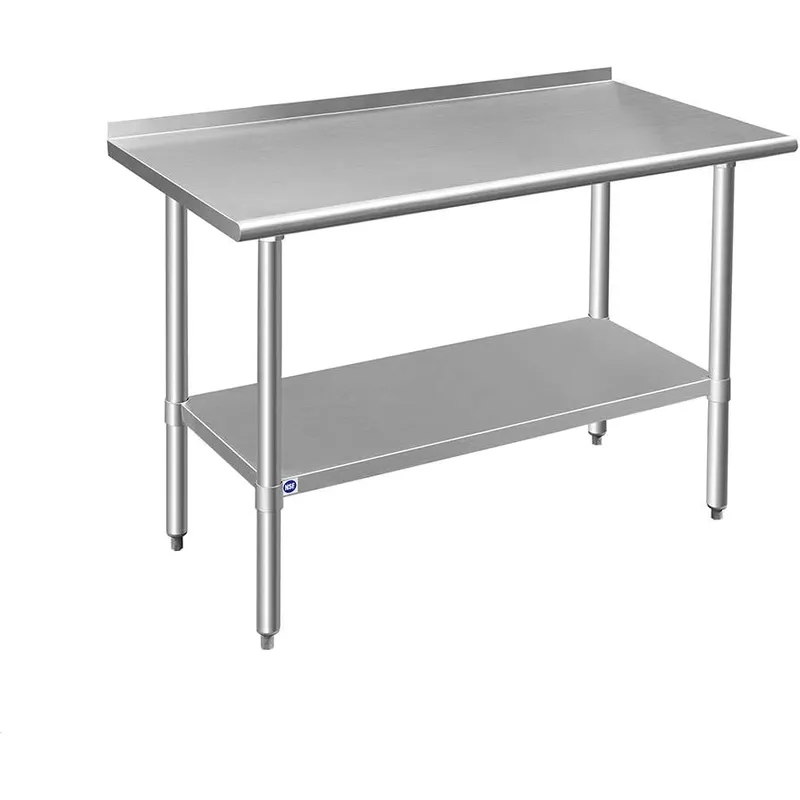 Commercial Kitchen Backsplash - Stół roboczy ze stali nierdzewnej z