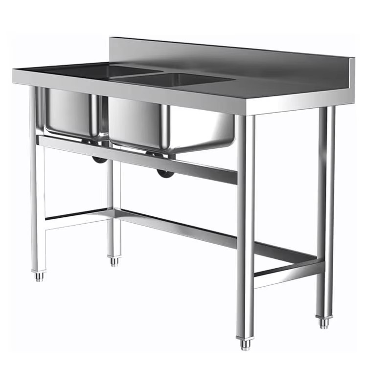 Commercial Kitchen Sink - Profesjonalny sprzęt kuchenny do hoteli: dwukomorowy
