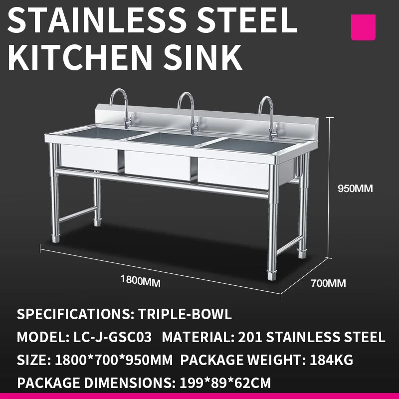 Commercial Kitchen Sink - Zlew kuchenny — do użytku komercyjnego