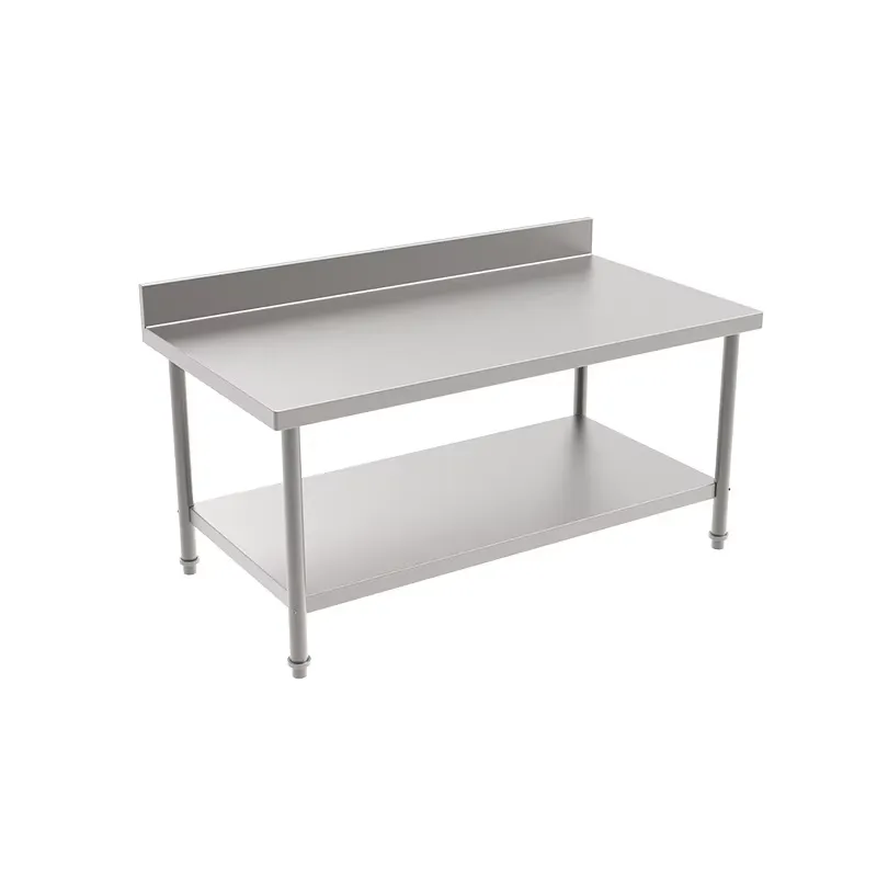 Commercial Kitchen Backsplash - Stół roboczy ze stali nierdzewnej o