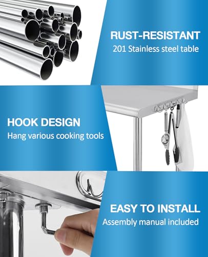 Stół roboczy ze stali nierdzew – Commercial Kitchen Backsplash recenzja i cena