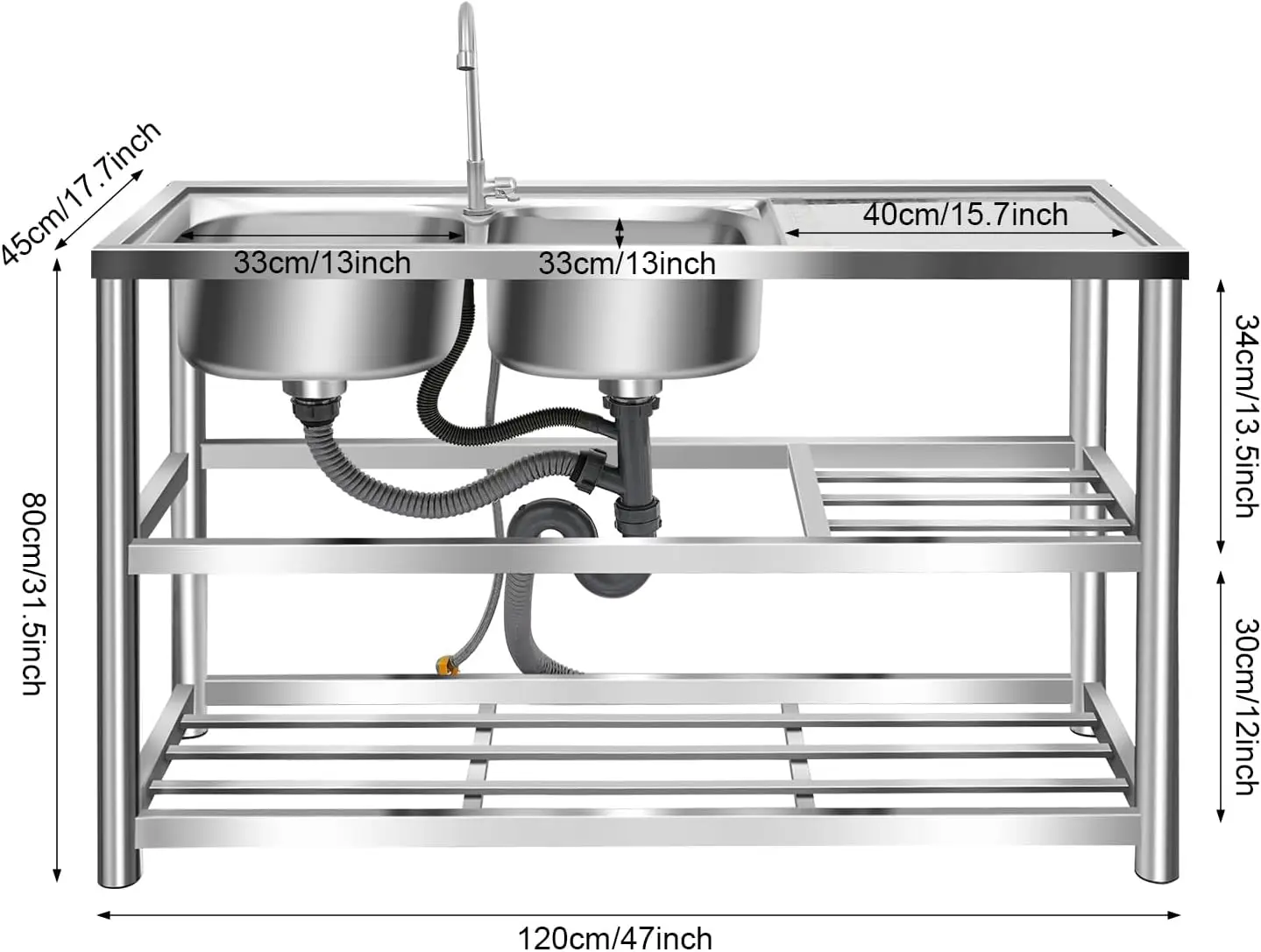 3-poziomowy wolnostojący zlew  – Commercial Kitchen Sink recenzja i cena