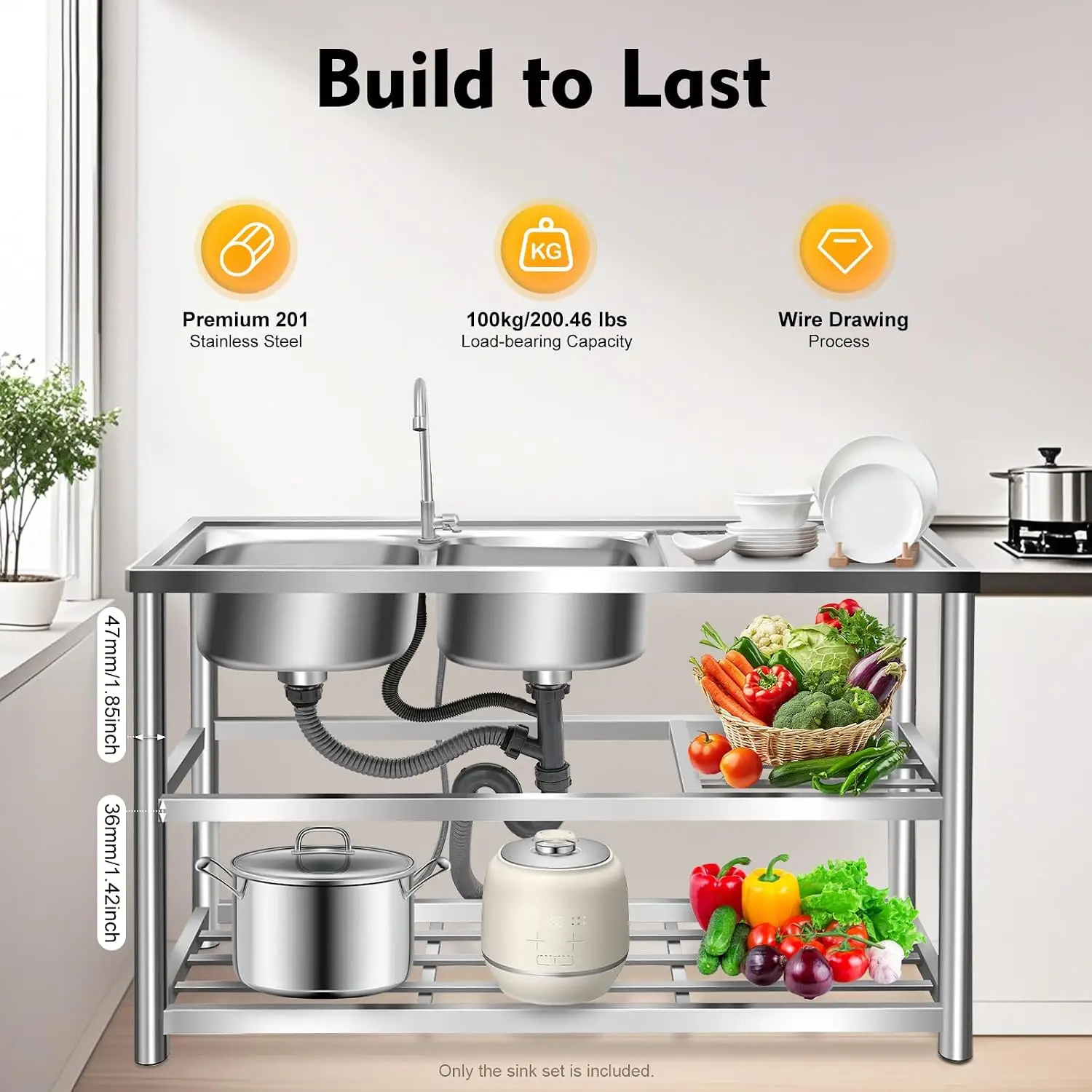 3-poziomowy wolnostojący zlew  – Commercial Kitchen Sink recenzja i cena
