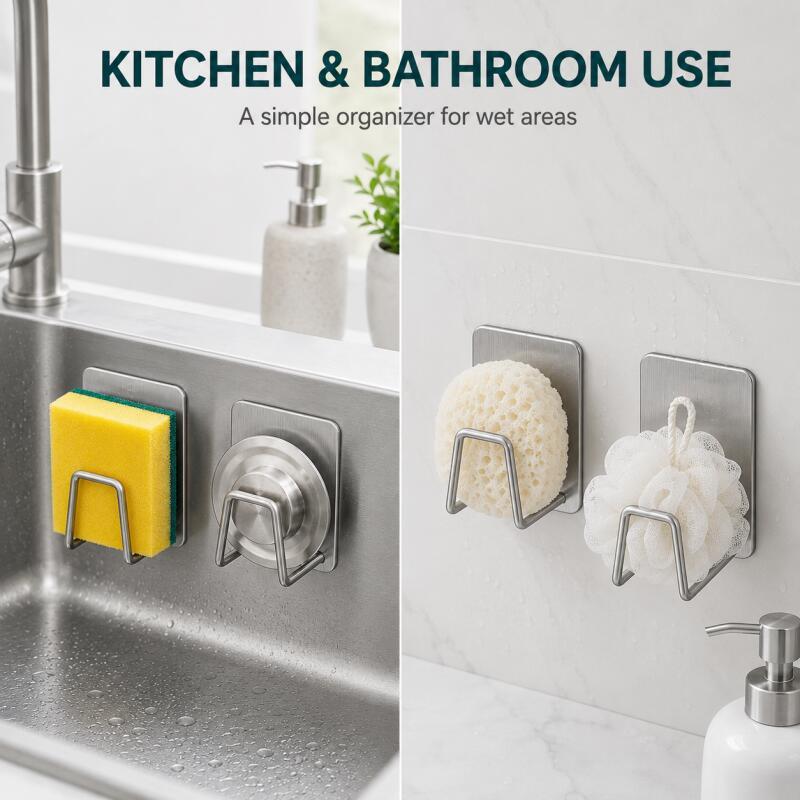 Samoprzylepny uchwyt na gąbkę  – Commercial Kitchen Sink recenzja i cena