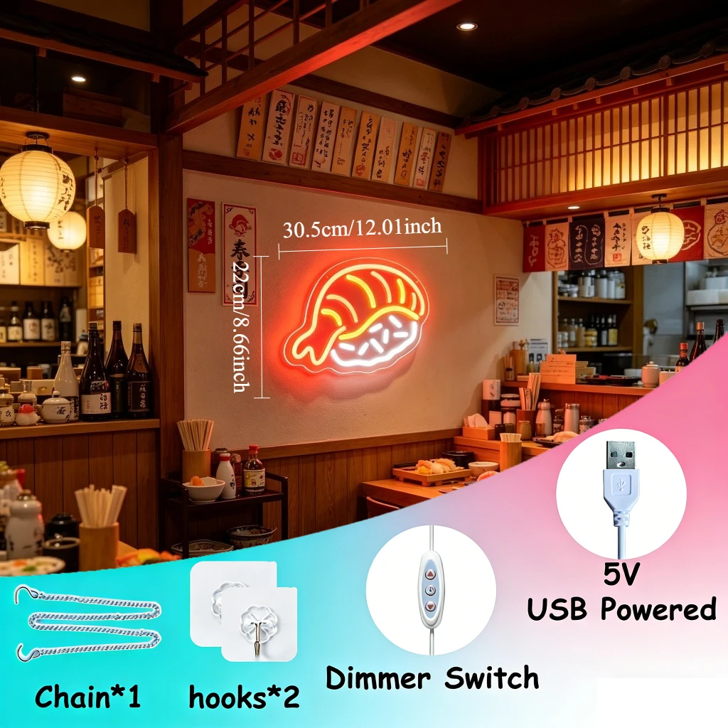Kreatywna lampka neonowa LED w – Commercial Kitchen Japanese recenzja i cena
