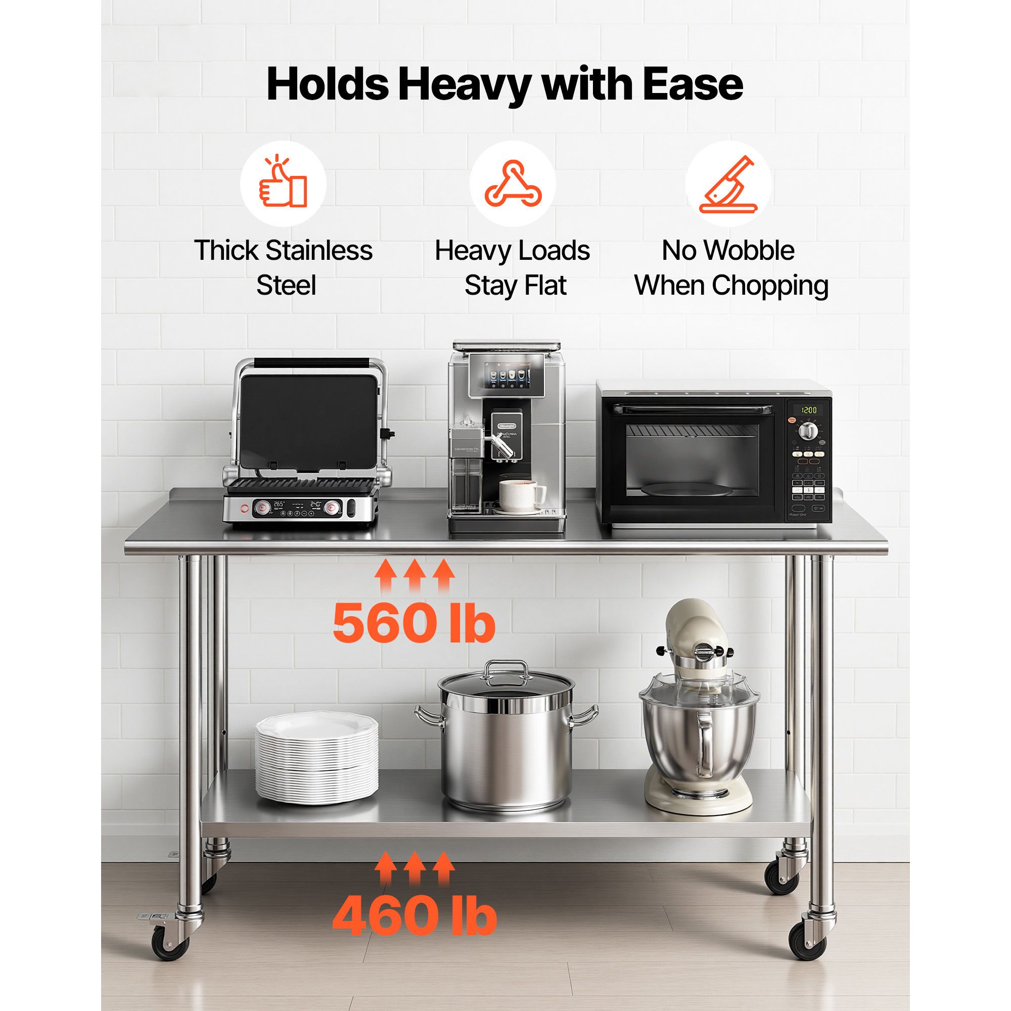 Stół roboczy ze stali nierdzew – Commercial Kitchen Backsplash recenzja i cena